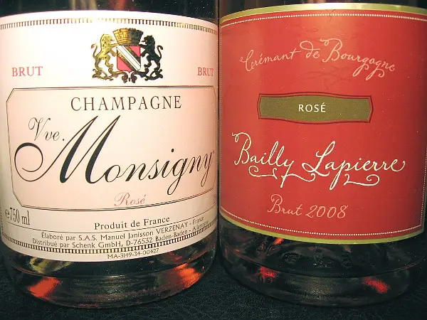 Aldi-Süd Champagner rosé gegen Jacques Crémant de Bourgogne rosé
