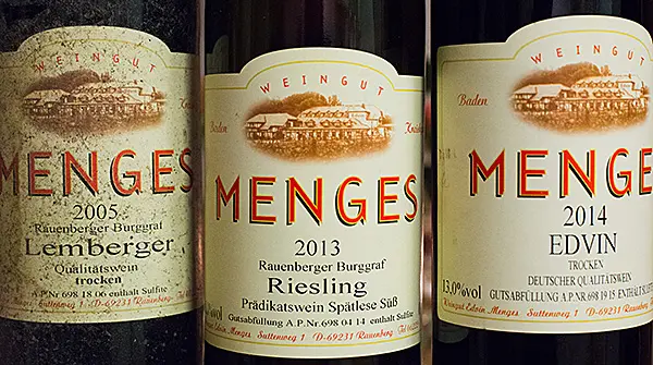 Menges-Weine zum mankannsessen.de Weihnachtsmenü 2015