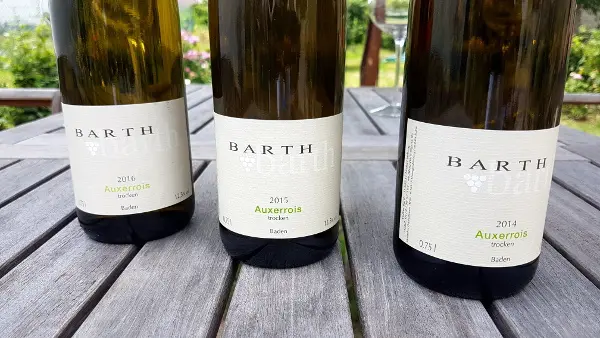 Vertikalprobe Auxerrois von Weingut Barth, Baden